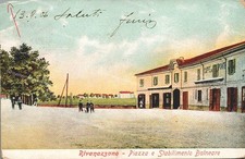 dh108 cartolina rivanazzano piazza e stabilimento balneare provincia di pavia