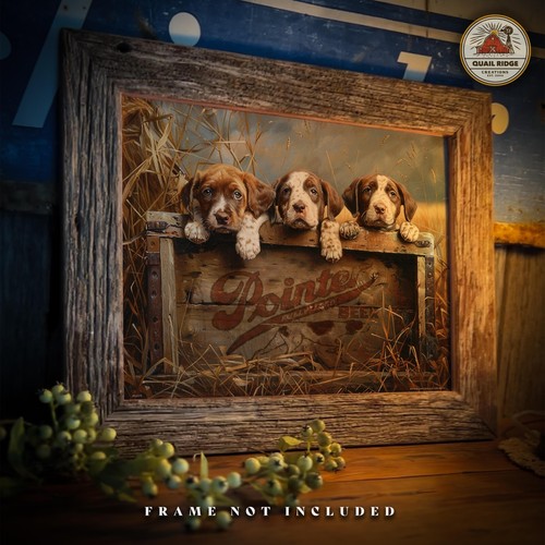 Pointer puppies art print - pointer,