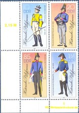 Germania RDT 1986 uniformi postali, postino, lettere, posta, messaggeri, MNH