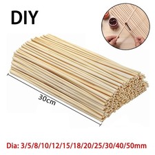 Bastoncini artigianali tondi in legno listelli in legno massello fai da te fatti a mano diametro 3 mm-50 mm