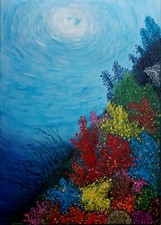 Quadro moderno dipinto a mano - PROFONDITÀ 50X70 tempera su tela