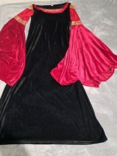 VESTITO CARNEVALE ADULTO DONNA DAMA REGINA IN VELLUTO ELEGANTE TAGLIA L XL USATO