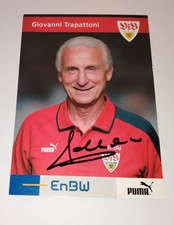 AUTOGRAFO GIOVANNI TRAPATTONI ALLENATORE MAGLIA STOCCARDA CARTOLINA INTER MILAN