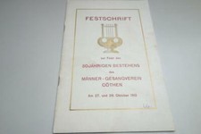 Festschrift Gesangverein Cöthen 1912 50 Jahre Sachsen-Anhalt Köthen Festessen