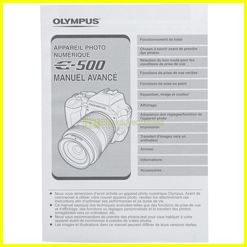 Olympus 500 user manual - user's,