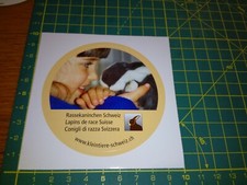 adesivo vintage  sticker kleber conigli di razza svizzera lapins de race suisse 
