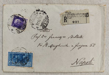 regno 1932 1,25 lire garibaldino raccomandata buccino ambulante sapri napoli