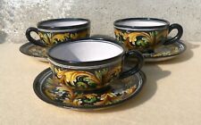 TAZZE DA THE  IN CERAMICA DI CALTAGIRONE  - TRITTICO DEL 1930