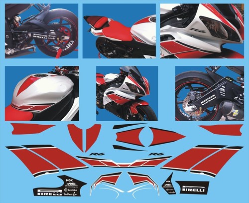 Adesivi yzf bianco rosso - -,