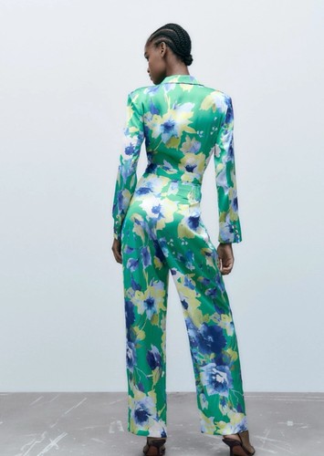 Zara satin floral - satin, jumpsuit