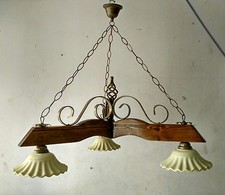 Lampadario rustico ferro legno
