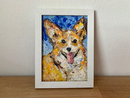 Ritratto cane corgi dipinto - ritratto,