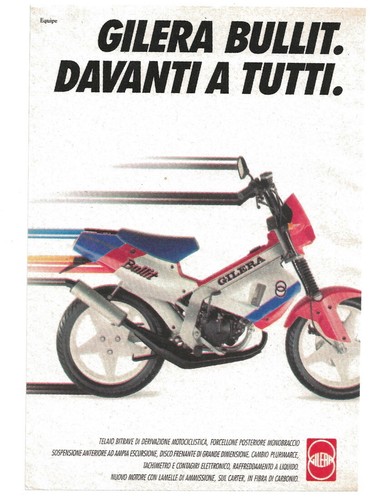 Pubblicità 1990 gilera - gilera, bullit