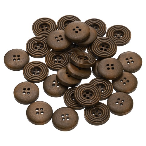 30pcs bottoni legno marrone