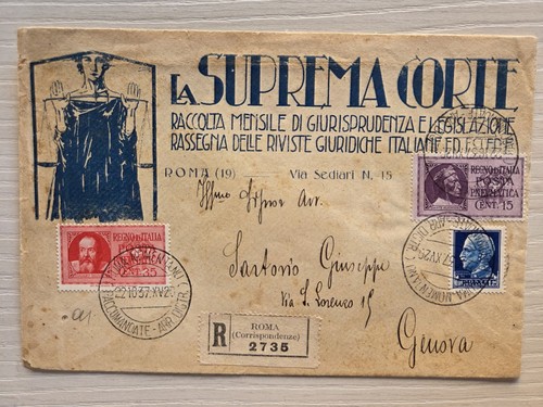 Busta regno raccomandata - raccomandata, 1937