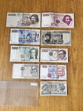 LOTTO 9 BANCONOTE LIRE 100000