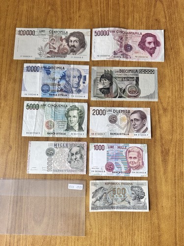 Lotto banconote lire 100000 - 9,