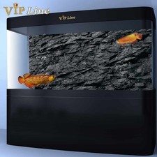 Adesivo 3D poster HD autoadesivo sfondo acquario roccia nera acquario pesci
