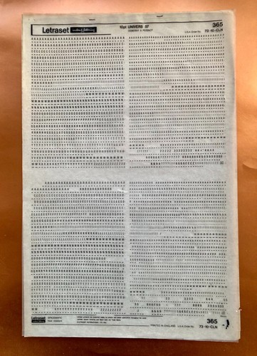 Letraset 365 univers - 365,