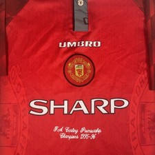 Rara maglia calcio originale Manchester United 1996/1997/1998 Champions Home XL