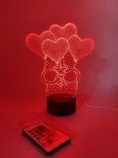 Lampada San VALENTINO 3D Cuori