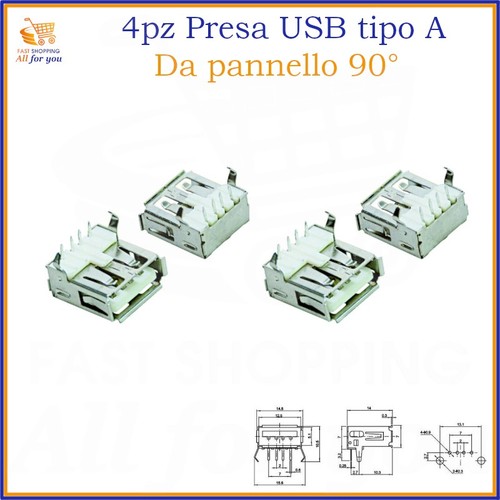 Presa usb femmina 12v - femmina, da