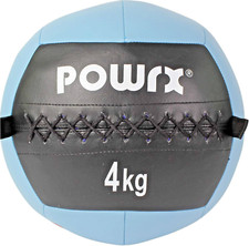 Palla Medica Wall Ball POWRX 4kg - Celeste - Nuova - Per Allenamento Funzionale