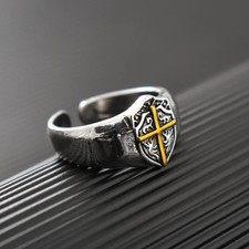 Anello uomo scudo - uomo, croce