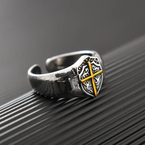 Anello uomo scudo croce - uomo,