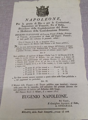Napoleone decreto valore - i., decreto.