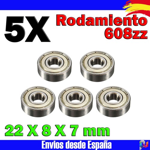 Rodamiento 608zz 22x8x7mm - 5x,