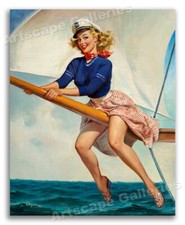 Stampa pin up marinaio Gil Elvgren anni '60 "Bow Spirit" - 8,5x11