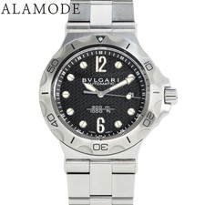 Orologio Uomo Bulgari Diagono Scuba Aqua SS Automatico Nero Argento 42mm dal Giappone