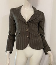 DENNY ROSE Giacca marrone gessata Tg S