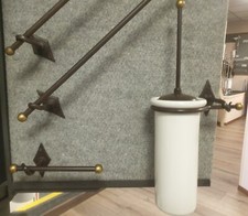 PORTA SCOPINO E PORTA CARTA ,IN FERRO BATTUTO A MANO, ARTIGIANALI, MADE IN ITALY