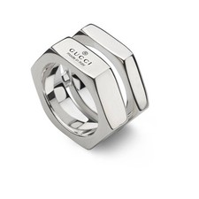Anello Gucci Trademark a forma di Bullone YBC796390001 Ring Argento Donna mis 14
