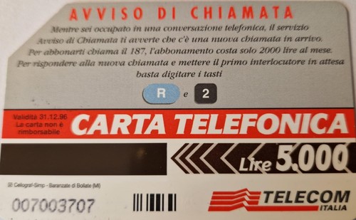 Scheda telefonica telecom - telecom, r2