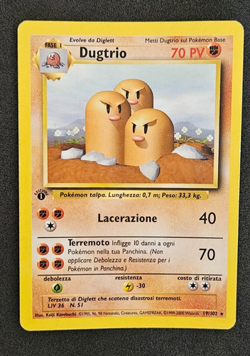 Carta pokemon dugtrio - carta, 19/102
