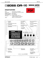 Boss DR-110 Service Manual with Electronic Schematics