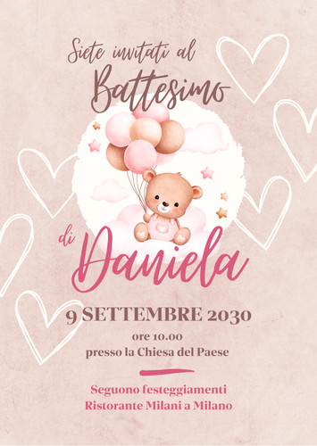 Invito digitale orsetto - invito,