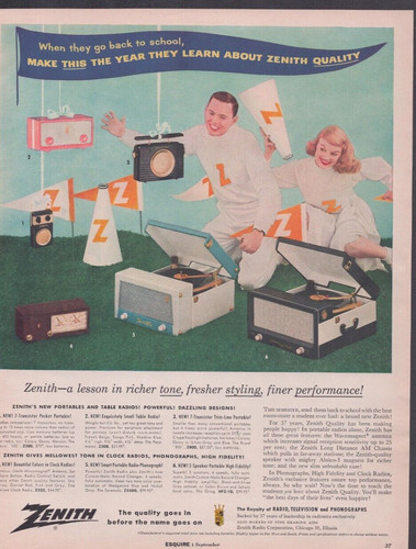 1956 stampa pubblicità zenith - 1956,