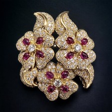 Spilla spargi rubino cabochon