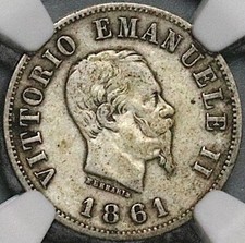1861-F NGC VF 35 Italy 50