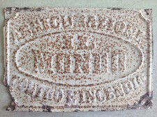 Targa in latta Assicurazioni Il Mondo contro l'incendio '900 / periodo fascista