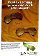 Anni ' 80  * Pubblicità Originale "Ray-Ban Leathers Occhiali da Sole - AG. LEADE