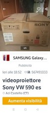 videoproiettore Sony VW 590es ottime condizioni. Solo 400 ore di visione 