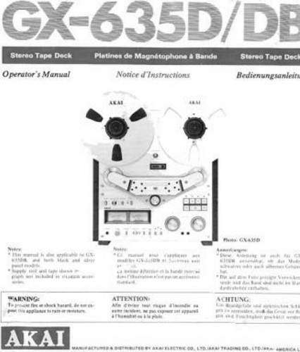Akai 635d 635db - gx-635db, tape