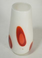 Vaso vetro Murano Bianco Rosso decori murrine Barbini Style Muran glass 70-0F1  