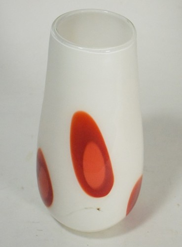Vaso vetro murano bianco - murano, rosso