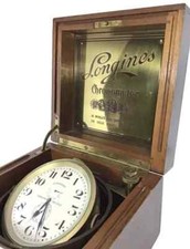 OROLOGIO LONGINE anni 40 RARO 3 LIVELLI SCATOLA NAVE MARINA CRONOMETRO PONTE 10-14